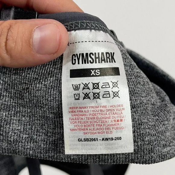 Gymshark Flex Strappy Sports Bra in Charcoal Marl and Teal size XS - Picture 3 of 8